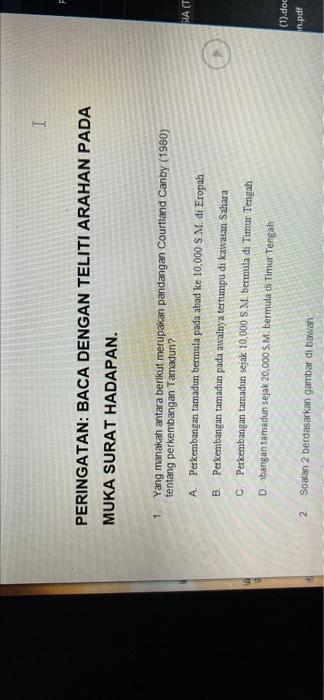 I PERINGATAN: BACA DENGAN TELITI ARAHAN PADA MUKA