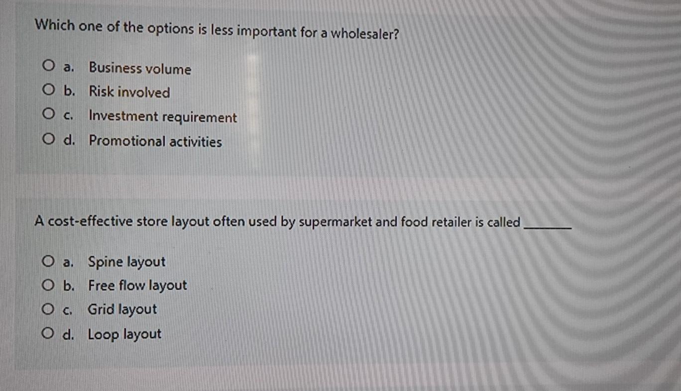 Which one of the options is less important for a