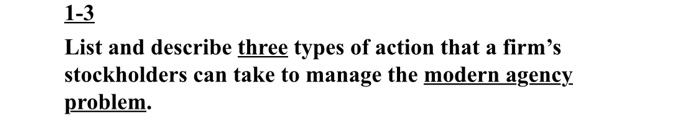 1-3 List and describe three types of action that