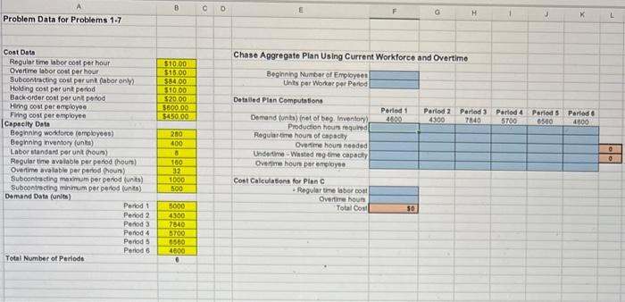 c o G H 1 u Problem Data for Problems 1-7 Chase