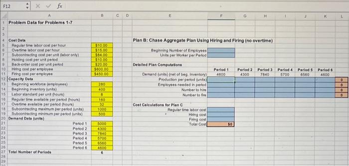 F12 : xfx A D E H K 1 Problem Data for Problems