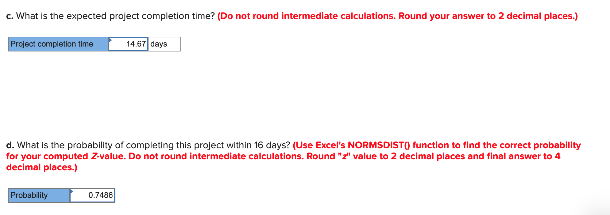 Help with C and D, please The following