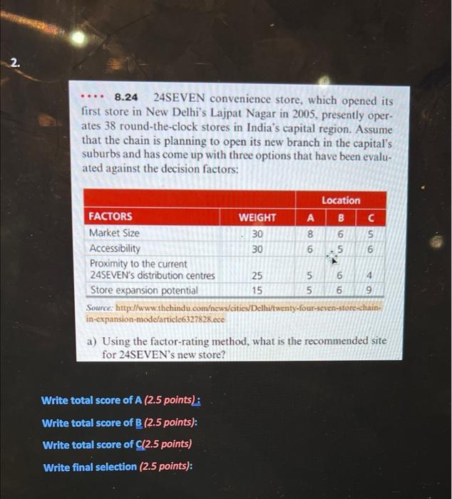 8.24 24SEVEN convenience store, which opened its