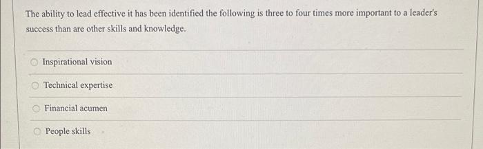 The ability to lead effective it has been