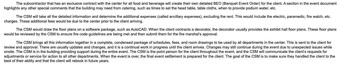 1.) It is not important for a CSM to understand