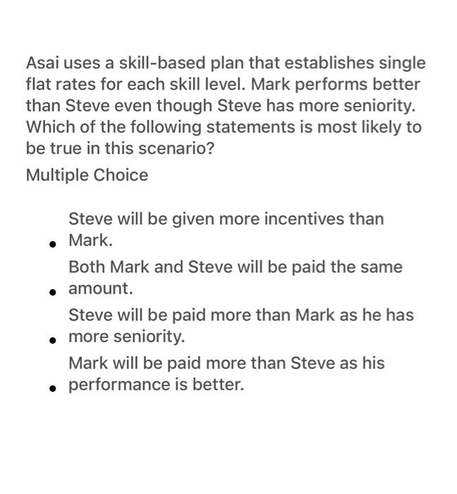 Asai uses a skill-based plan that establishes