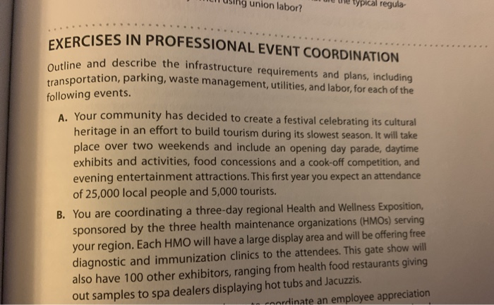 using union labor? m e uje typical regula-