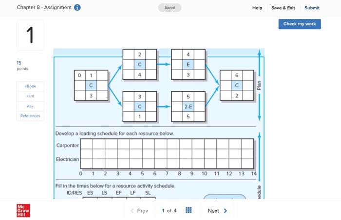 EX8-5 (Static) Given the network plan that...