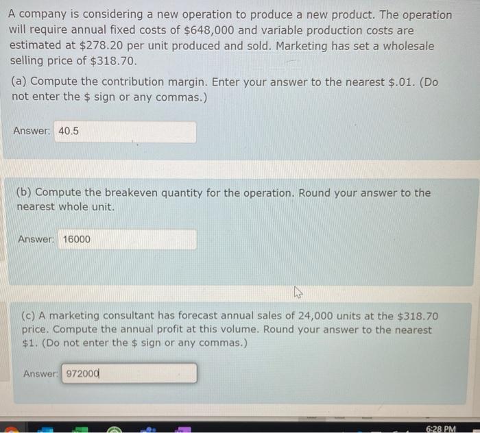 need to double check my answers A company is