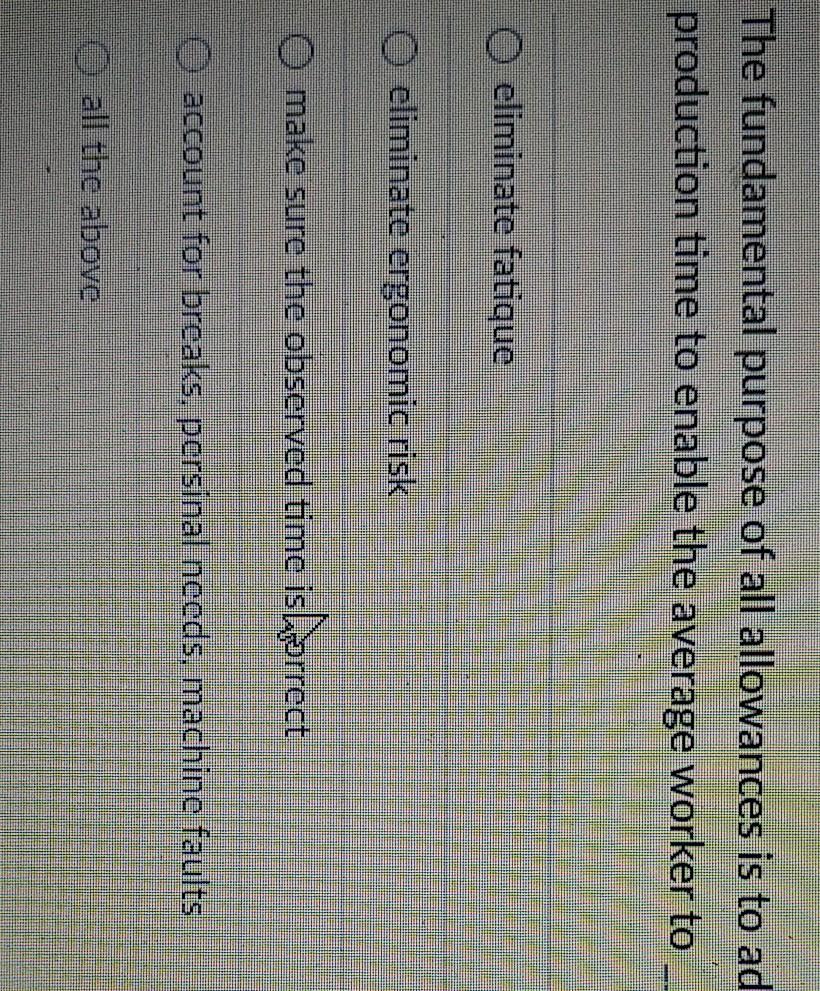 The fundamental purpose of all allowances is to