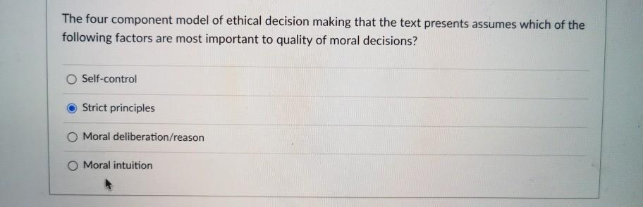 The four component model of ethical decision