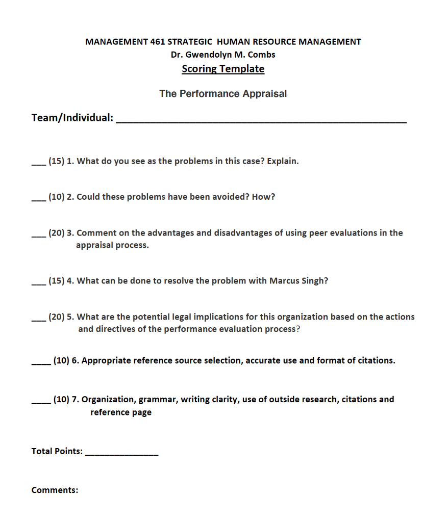 CASE 3 The Performance Appraisal Research has