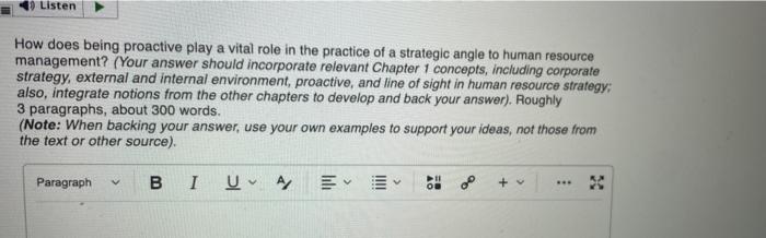 Listen How does being proactive play a vital role