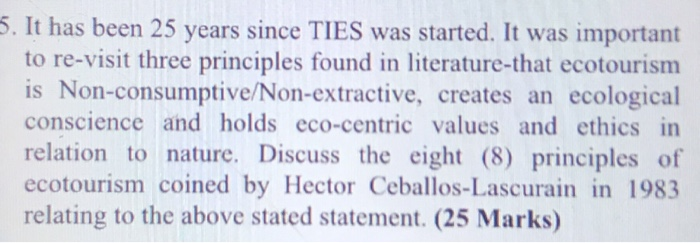 5. It has been 25 years since TIES was started.