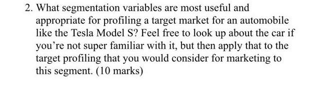 2. What segmentation variables are most useful