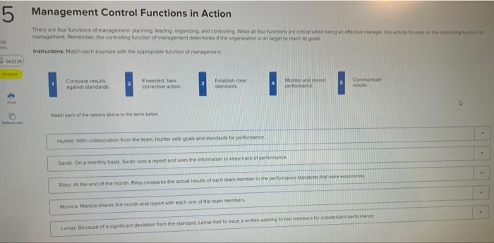 Please help 07 Management Control Functions in