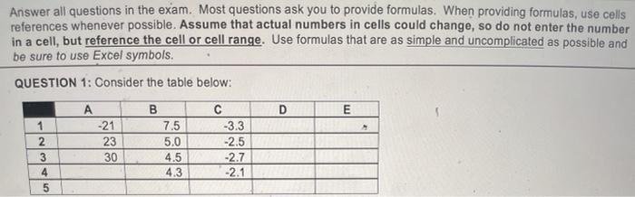 Please answer parts A and B using the table.