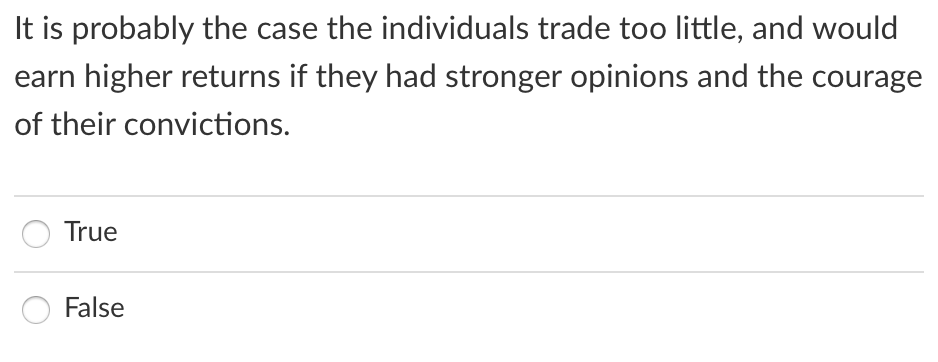 It is probably the case the individuals trade too