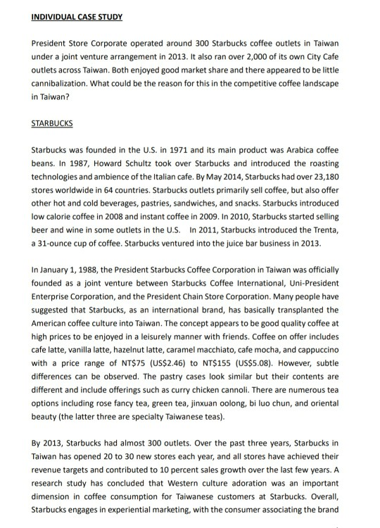 INDIVIDUAL CASE STUDY President Store Corporate