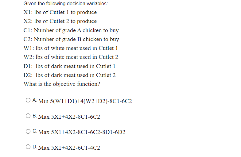 The American Poultry Company produces two types