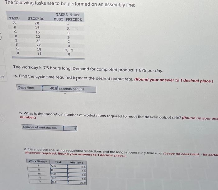 The following tasks are to be performed on an