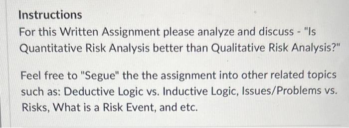 Project Management Instructions For this Written