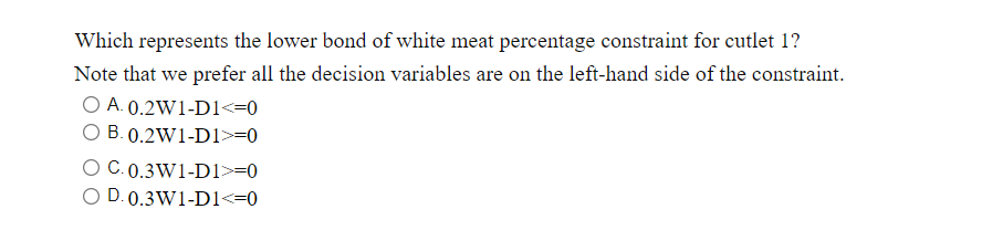 The American Poultry Company produces two types