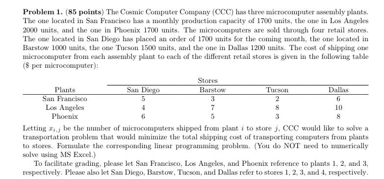 Problem 1. (85 points) The Cosmic Computer