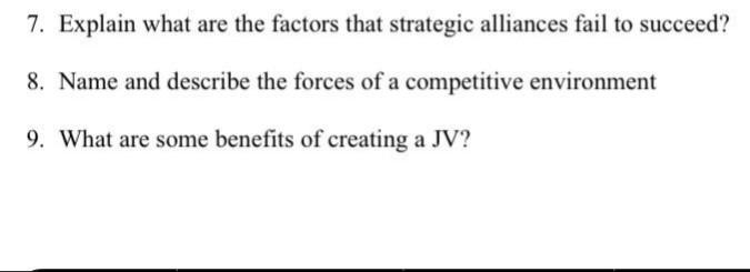 7. Explain what are the factors that strategic