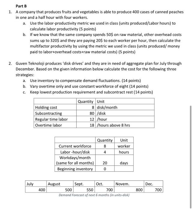 logistics operations Part B 1. A company that