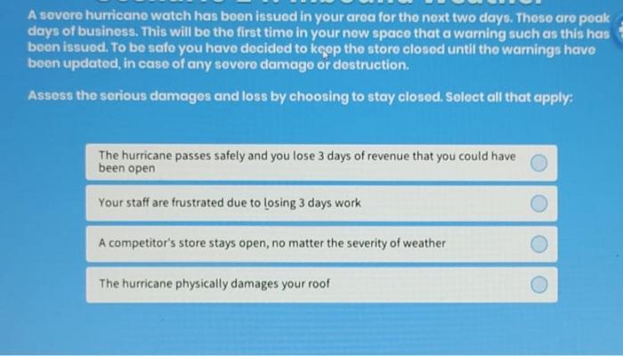 A severe hurricane watch has been issued in your