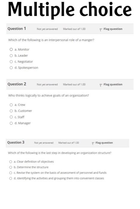 very important Multiple choice Question 1 Not yet