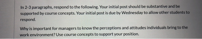 In 2-3 paragraphs, respond to the following. Your