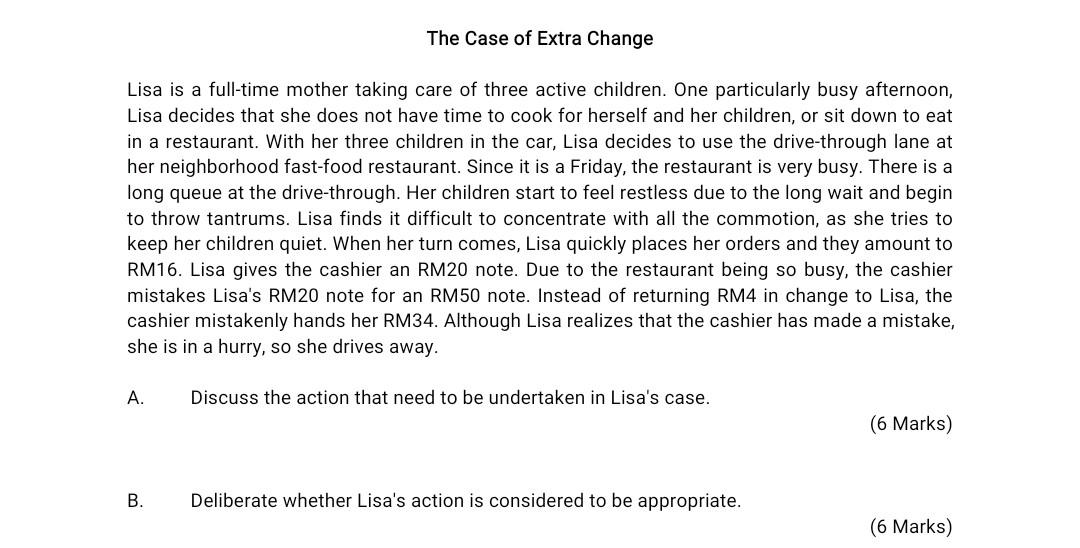 can someone answer this question? The Case of