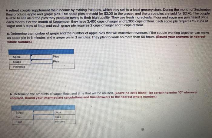 A retired couple supplement their income by