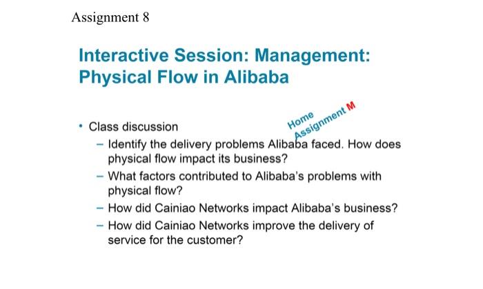 Assignment 8 Interactive Session: Management: