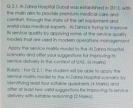 Q 1.1 Cleveland Clinic Abu Dhabi is a unique and