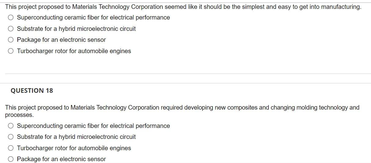 This project proposed to Materials Technology