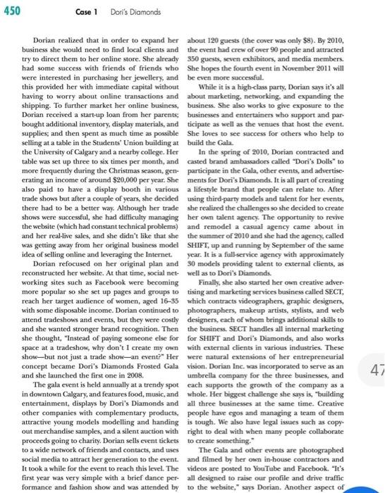 i need answer for 1 and 2 question not 3rd Dori's