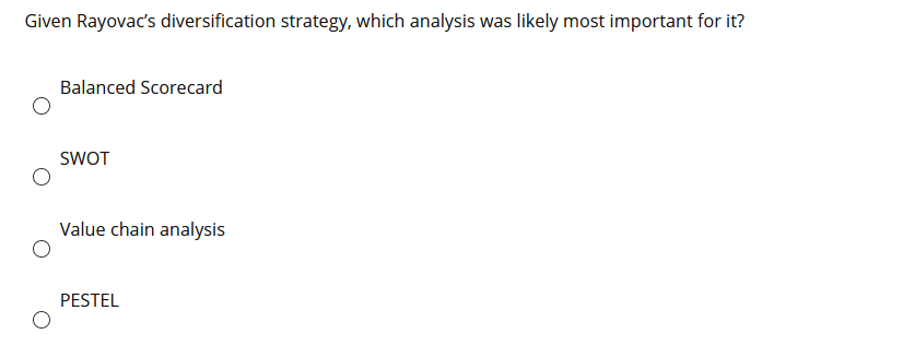 Given Rayovac's diversification strategy, which