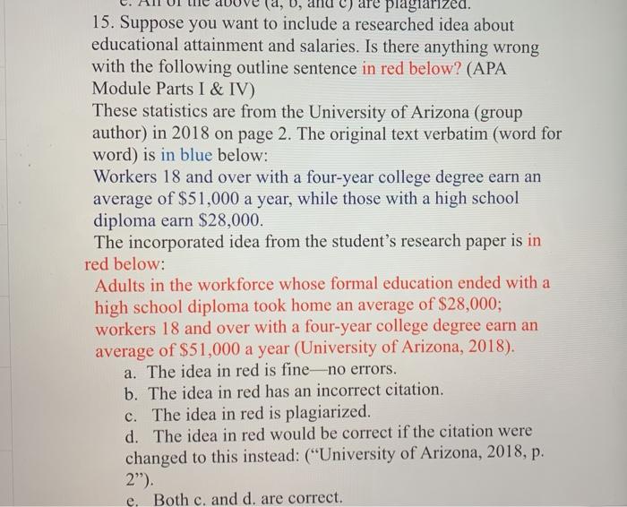 a, D, plagiarized 15. Suppose you want to include