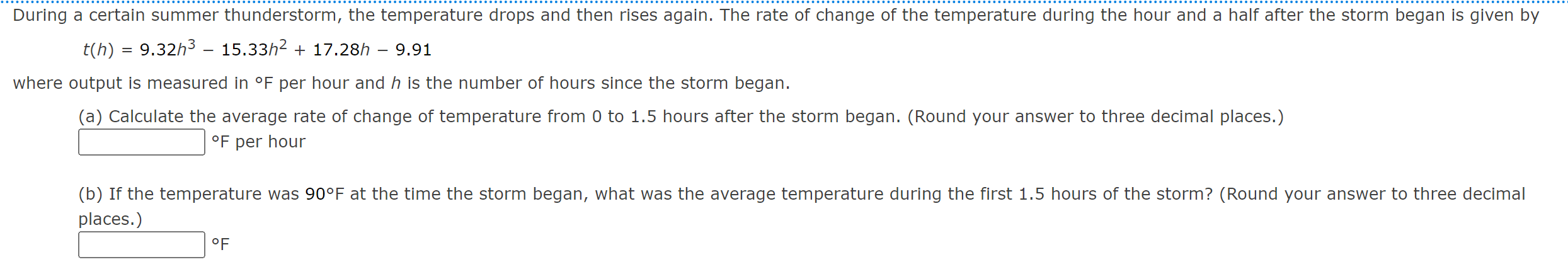 t(h)=9.32h315.33h2+17.28h9.91 of per hour