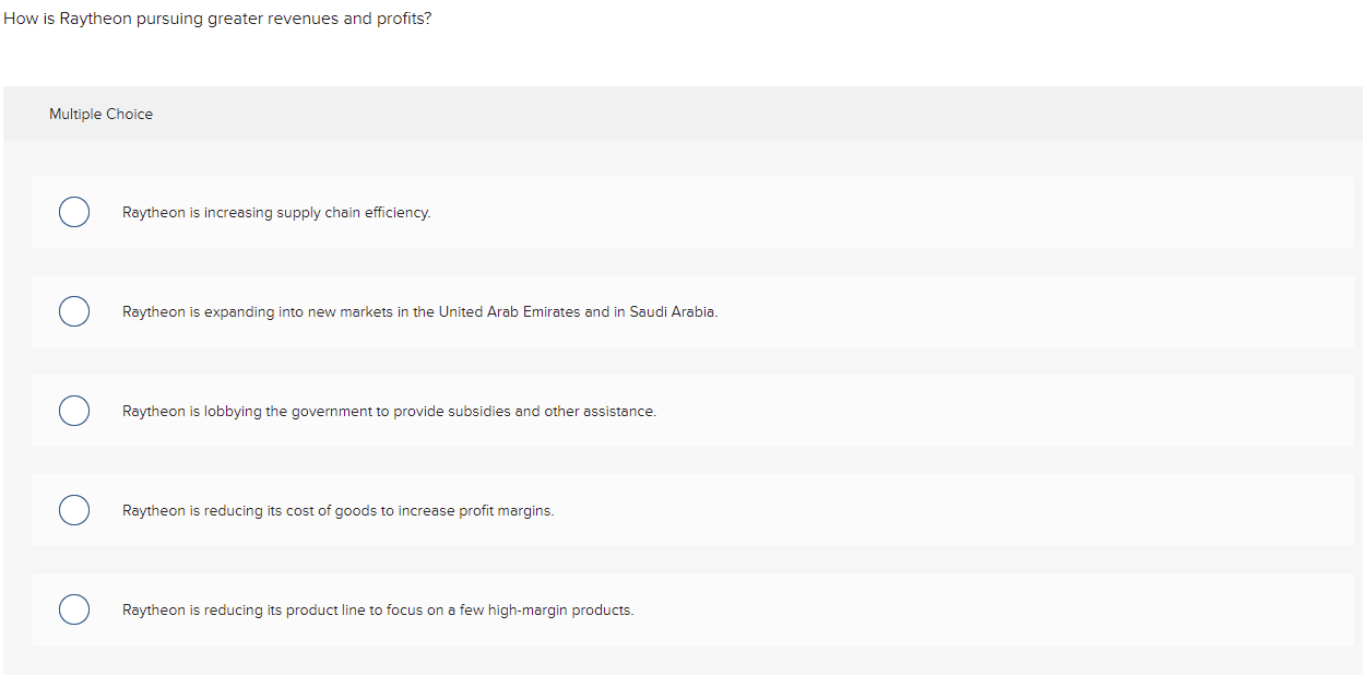 Which best describes how Raytheon creates value