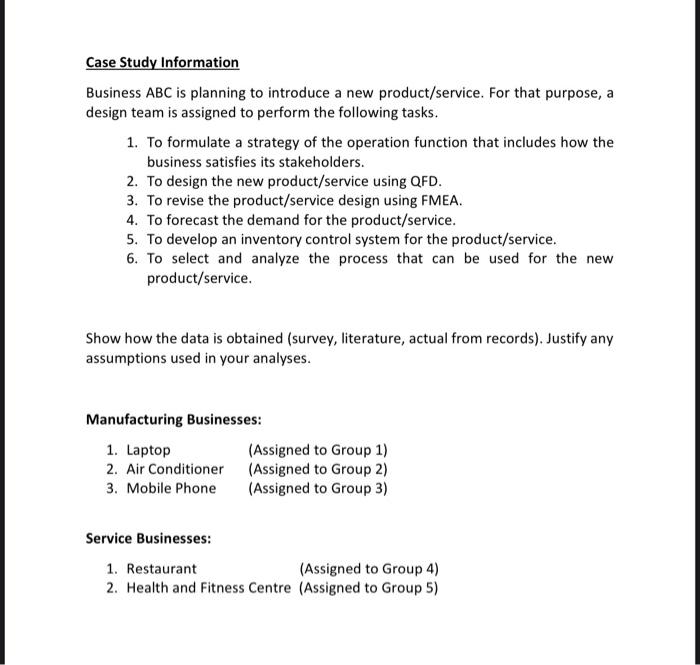 Restaurant service 2. To design the new service