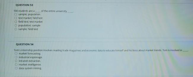 QUESTION 53 100 students are a of the entire