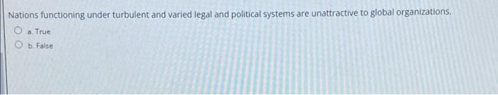 Nations functioning under turbulent and varied