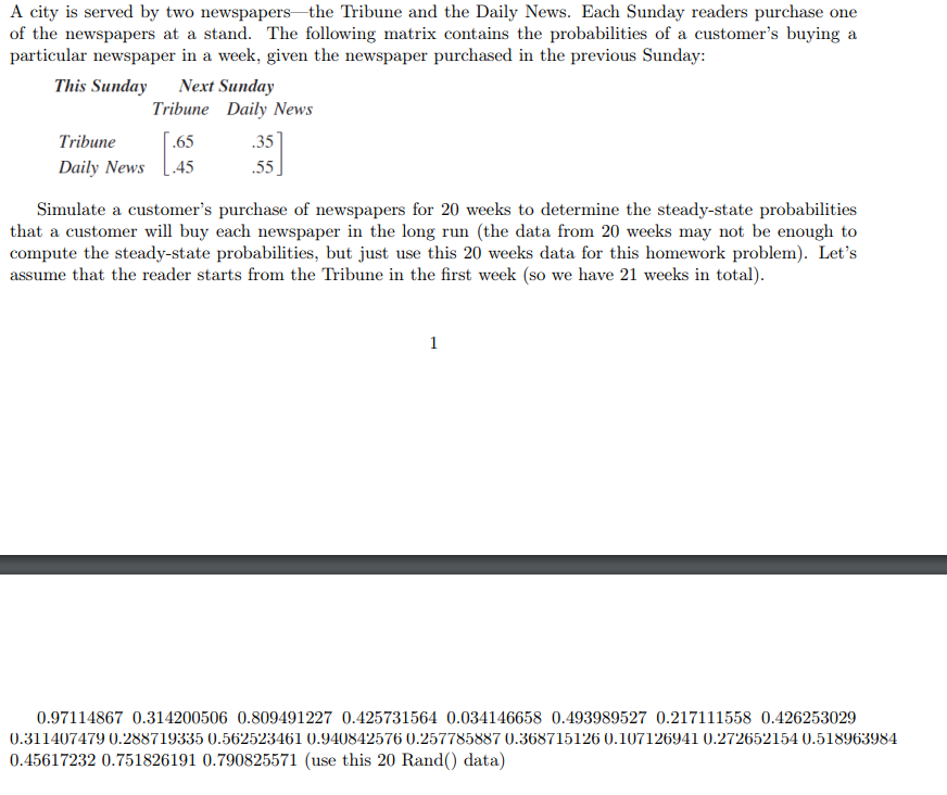 Please solve it on Excel and show your