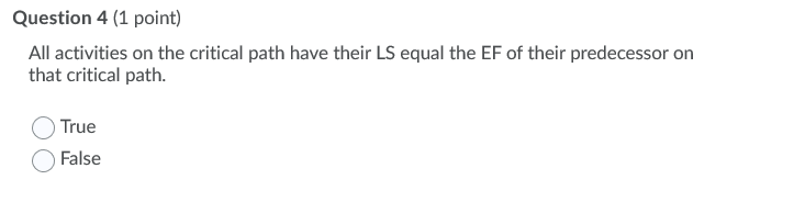 Question 1 (1 point) Consider the following: