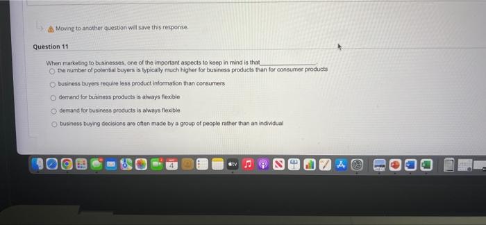 Moving to another question will save this