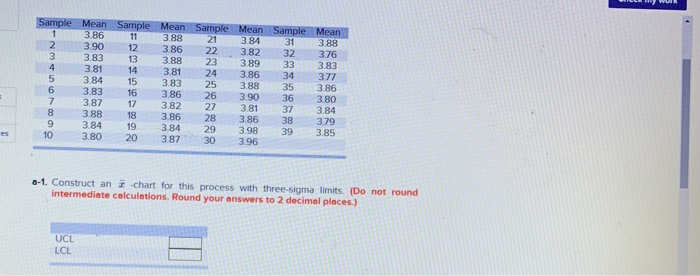 Sample Mean Sample Mean Sample Mean Sample Mean 1